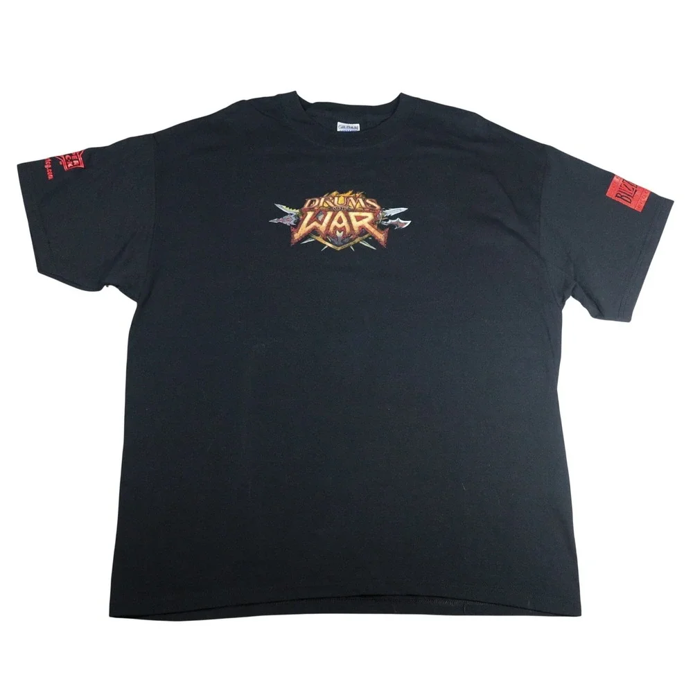 Gildan World of Warcraft TCG Shirt XL Black Drums of War‎ Video Game Promo Tee